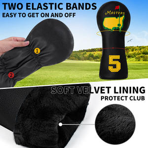 Fundas Protectoras para Palos de Golf de Cuero PU Impermeable, para Palos 1, 3, 5, Woods y Drivers, con Cierre de Banda Elástica, Suministro al por Mayor - Product Image 3