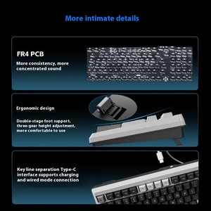Bàn phím cơ học Có Dây Langtu T98 Bàn phím chuyên dụng văn phòng chơi game không xung đột có thể tùy chỉnh phím đầy đủ có thể tráo đổi nóng - Product Image 2