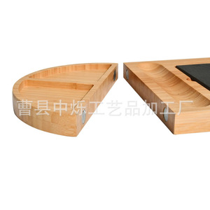 Planche à fromage en bambou Zhongshuo double face avec insert en pierre pour la maison et les fêtes - Product Image 4