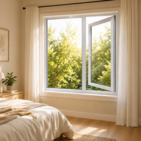 Fenêtres à battants verticaux en PVC avec verre trempé, résistantes aux impacts d'ouragan et antivol, pour usage extérieur dans les maisons et villas