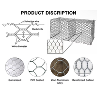 Caisse gabion soudée galvanisée 2x1x1m, maille carrée en fil de fer galvanisé, cage à pierres, barrière anti-inondation pour rivage