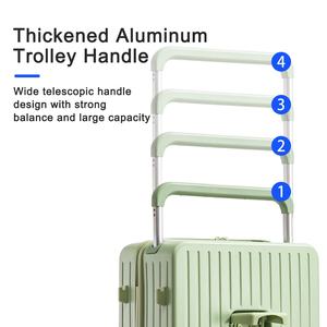 Multifunctional Wide <strong>Trolley</strong> Luggage Bag Front Open Suitcase with Laptop Cup Holder and Charging Port Luggage - Product Image 4