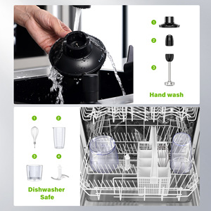 Mélangeur de cuisine, smoothies, soupes, 850 watts puissant, avec bâton de mélange, fouet, hachoir et bécher - Product Image 5