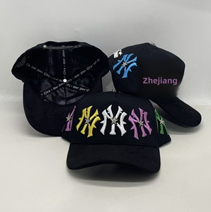 Casquette de baseball <span class=keywords><strong>5</strong></span> panneaux Barbas Hats en gros, visière incurvée noire 77, casquette originale en daim Barbas Hats - Product Image 2