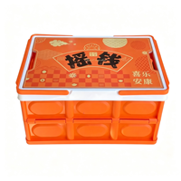 Caisse de camping pliable avec poignée, couvercle personnalisé, boîte cadeau, bac de rangement industriel pliable pour cadeau de vacances