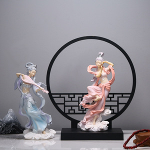 Vẽ tay nghệ thuật công chúa hình dunhuang bay <span class=keywords><strong>apsaras</strong></span> bức tượng nhựa trang trí văn hóa Trung Quốc 10 chiếc hàng loạt - Product Image 3