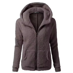 Sudaderas con capucha <span class=keywords><strong>de</strong></span> lana con cremallera para <span class=keywords><strong>mujer</strong></span>, chaqueta Sherpa cálida <span class=keywords><strong>de</strong></span> invierno, Abrigo con capucha <span class=keywords><strong>de</strong></span> <span class=keywords><strong>felpa</strong></span> esponjosa y acogedora, <span class=keywords><strong>sudadera</strong></span> <span class=keywords><strong>de</strong></span> moda informal suave para exteriores - Product Image 1