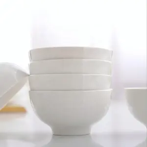 Y-Wholesale 4.5"/5"/6"/7"/8" china porcelain cheap bowl/ceramic soup bowls cut edge and round edge with rice , soup