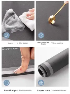 Ru Bathroom Thin Rectangle Rubber Backed Non-Slip Absorbent Quick-Dry <strong>Panda</strong> Pattern <strong>Mat</strong> for Washbasin and Toilet Floor - Product Image 2
