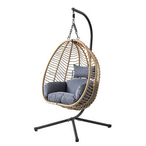 Sillón Colgante Tipo Huevo de Ratán para Exteriores con Soporte, Plegable, para Patio, Muebles de Jardín - Product Image 2
