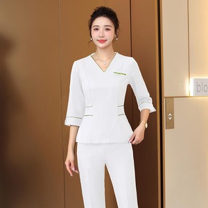 Seragam tunik <span class=keywords><strong>Spa</strong></span> pijat Thai Promosi setelan seragam kerja wanita ahli kecantikan untuk Hotel dan Salon kecantikan - Product Image 5