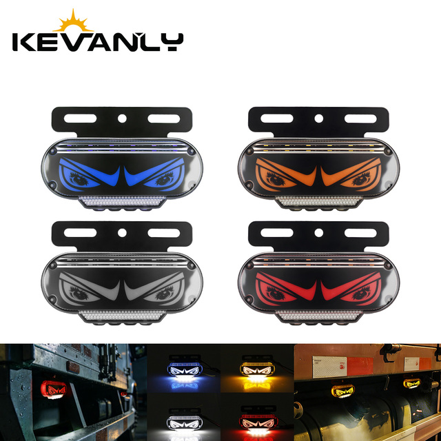 Kevanly 24V New Red Amber Aluminum Truck Side Warning Light Waterproof LED for Universal Fitment Retrofit/Upgrade for Trialers