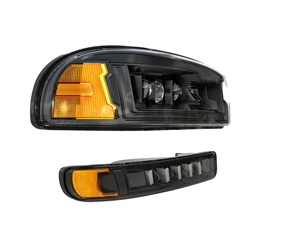 Feux avant à LED pour GMC Sierra C3 Yukon XL, avec feux de jour blancs et clignotants ambrés, pour GMC Sierra 1999-2007 - Product Image 3