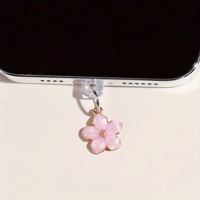 Fleurs simples téléphone bouchon anti-poussière accessoires décoration pendentif suspendu pour iPhone pour Samsung Type-C Port de charge