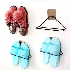 <b>Wall</b> Mounted Triangular <b>Shoe</b> <b>Rack</b> Black Iron <b>Shoe</b> Storage For Bathroom Home Use - Product Image 1