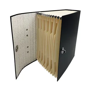 Caja de carpetas de archivos de acordeón con logotipo personalizado, organizador de documentos de papel expandible de tamaño A4 con 13 bolsillos con asa para uso en oficina y escuela