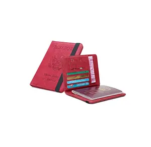 Groothandel Passport Cover Wallet Rfid Blocking Lederen Card Case Reizen Gepersonaliseerde Paspoorthouder Zwarte Paspoorthouder Tas