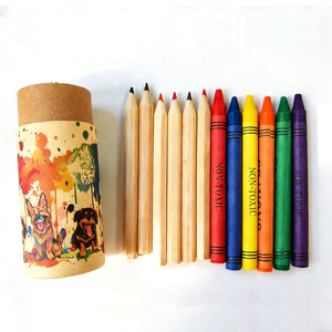 Ensemble de 12 crayons de couleur et de crayons gras vibrants avec tube d'art portable et taille-<span class=keywords><strong>crayon</strong></span> intégré - Pigments de qualité supérieure non toxiques pour enfants et adultes - Product Image 3