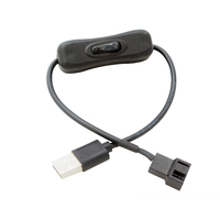 Kabel Ekstensi Mini USB Pria ke Wanita dengan Sakelar dan Selubung PVC untuk Kontrol Daya Lampu & Kipas Komputer yang Praktis