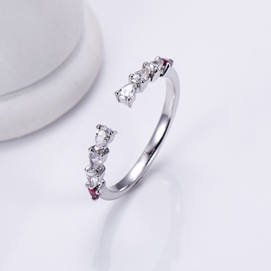 แหวนเพชรทรงลูกแพร์แพลตตินั่ม Messi Jewelry รุ่น MSR-1407 สำหรับผู้หญิง - Product Image 3