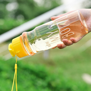 Vaso portátil de plástico, para deportes al aire libre, uso diario por estudiantes, diseño de tapa a presión, botellas de agua. - Product Image 3