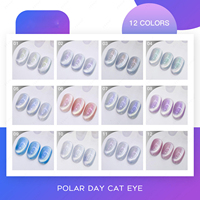 Nouveau produit AMO – Vernis à ongles gel œil de chat magnétique 12 couleurs, collection œil de chat polaire, sans TPO ni HEMA, OEM ODM, vernis gel UV
