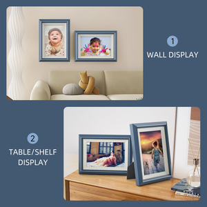 Artworld Présentoir en verre acrylique à motifs bleus modernes <span class=keywords><strong>4x6</strong></span> pouces pour photos Formats horizontaux et verticaux pour montage mural et sur table - Product Image 4