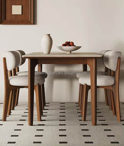 Juego de Mesa y Sillas de Comedor de Madera Maciza de Lujo, Diseño Moderno Bauhaus, Plegable, Rectangular, Muebles para el Hogar, Sala de Estar - Product Image 3