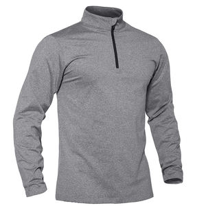 Haute qualité OEM/ODM <span class=keywords><strong>pull</strong></span> de sport thermique hommes 1/4 fermeture éclair hauts respirant gymnastique course t-shirt <span class=keywords><strong>pull</strong></span> mâle vêtements de sport - Product Image 4