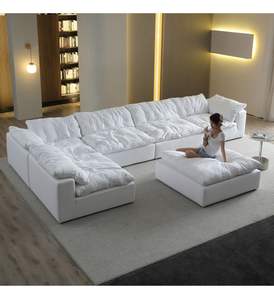 Personalización de fábrica Chesterfield Tela Modular Sofá seccional Conjunto Sala de estar de lujo Estilo europeo Diseño moderno - Product Image 4