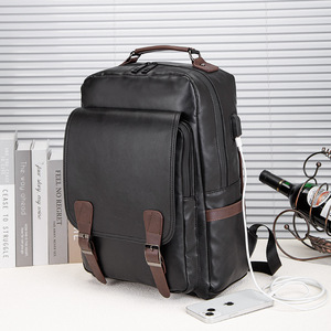 Large Capacity Travel <b>Backpack</b> For Men Black And <b>Brown</b> 15 Inches Laptop Bag Casual College Student Schoolbag - Product Image 3