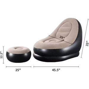 Canapé-<span class=keywords><strong>lit</strong></span> gonflable OEM, fauteuil <span class=keywords><strong>de</strong></span> cinéma, canapé gonflable en PVC floqué, chaise longue gonflable d'extérieur, mobilier gonflable - Product Image 1