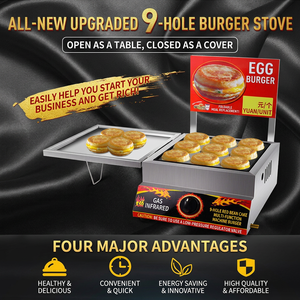 Commercial Gas Egg Burger Roaster Metal Gas Inlet <b>Pipe</b> Anti Leak Street Food Egg Burger <b>Processing</b> <b>Machine</b> High Efficiency Easy - Product Image 6