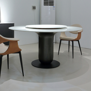 Mesa de cocina de mesa circular de estilo de lujo Mesa de comedor de mármol redonda con <span class=keywords><strong>Lazy</strong></span> <span class=keywords><strong>Susan</strong></span> - Product Image 5
