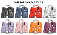 Étui magnétique pliable de luxe avec protection à 360° °   Support rotatif en métal avec anneau et fenêtre coulissante antichoc pour Samsung Galaxy Z Fold 7 8 Wide