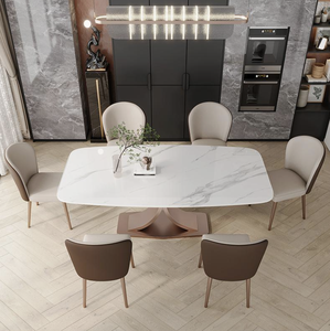 Table à manger moderne de luxe 6 places avec 6 chaises Sinered Stone Modèle 3D Design Table à manger complète avec grande dalle de pierre - Product Image 4
