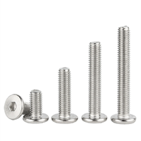 Micro vis à métaux CM à profil ultra bas M2-M8 304 boulon à six pans creux à tête plate mince en acier inoxydable 316