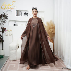 EID Ramadan Arabe Brun Couleur Strass Abaya Fabricants Abaya Femmes Robe Musulmane - Product Image 6