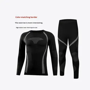 Completo <span class=keywords><strong>Termico</strong></span> Autunno Inverno Senza Cuciture, Pantaloni da Sci Traspiranti ad Asciugatura Rapida, <span class=keywords><strong>Set</strong></span> Sportivo per Ciclismo Uomo <span class=keywords><strong>Donna</strong></span> - Product Image 3