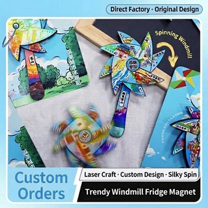 Imán de Refrigerador con Diseño Original de Molino de Viento Giratorio con Revestimiento de Madera, Serie Urbana de Tendencia Nacional, Creativo y Cultural para <span class=keywords><strong>Viajes</strong></span> - Product Image 2