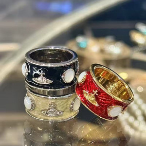 เซโกะ ควีน มัเธอร์ ไวท์ ฟริทิลลาเรีย ไวด์ แซทเทิร์น มิดเดิล คิง เอ็นเมล เกลซ แพนค์ เทรนดี้ เงินแท้ 925 ชุบทอง ประดับพลอย สำหรับคู่รัก - Product Image 4