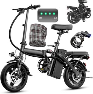 Bicicleta Eléctrica para Adultos y Adolescentes, Motor de 560W, 24MPH, Bicicleta Eléctrica <span class=keywords><strong>Plegable</strong></span> Compacta para Viajes Diarios, 32 Millas de Autonomía, Batería de 48V 10Ah - Product Image 1