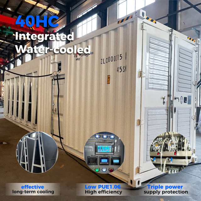 DrolinBox 40HC Datacenter Container Liquid Cooling System 192 Units S21 Hydro PUE 1.06 Online pH Monitoring