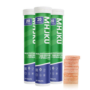 OEM suplemen multivitamin Biotin Spirulina Effervescent tablet Vitamin B12 C untuk orang dewasa kesehatan jantung pengurang lelah - Product Image 2