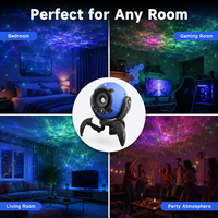 Lámpara Nocturna LED RGB HENGBO D77 Recargable con Doble Temperatura de Color (6000K/4100K), Proyector Láser de Estrellas para Dormitorio, Escritorio y Uso en Exteriores