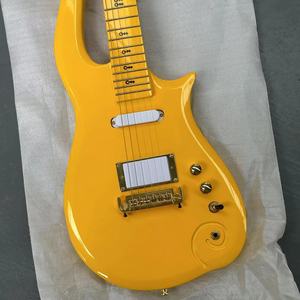 Chitarra Elettrica a <span class=keywords><strong>6</strong></span> Corde Gialla Solida con Pickup HS e Hardware Dorato, Spedizione Rapida - Product Image 6