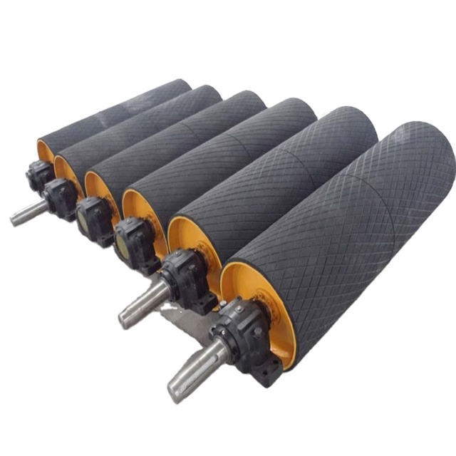 New High Loading Capacity Heavy Duty PVC Aluminium Polyurethane Drum Motor Knurled Surface Conveyor Pulley Roller Systems Roller