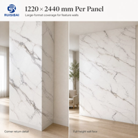Panneau mural flexible en PVC effet marbre, haute brillance, protection UV, imperméable, pour la maison moderne