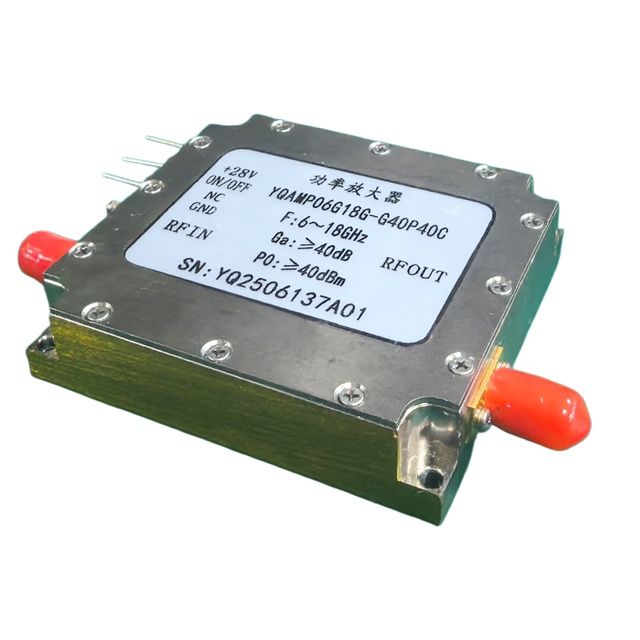 6-18GHz Broadband RF Power Amplifier Module 10W Output 50db Gain 28V SMA-F PA with Over-Temp & Input Power Protection