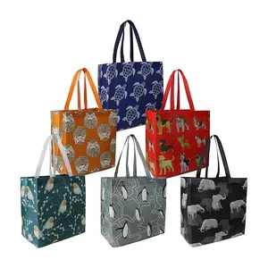 Tote Cloth Bag Imprimir Eco Reutilizável Supermercado Mercearia Promoção Compras Não Tecido Carry Tecido Personalizado Impressão a cores